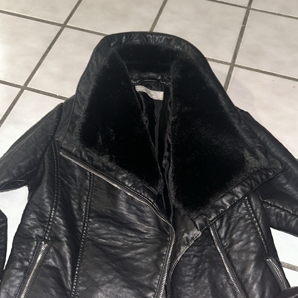 Wildflowers Biker faux fur jacket